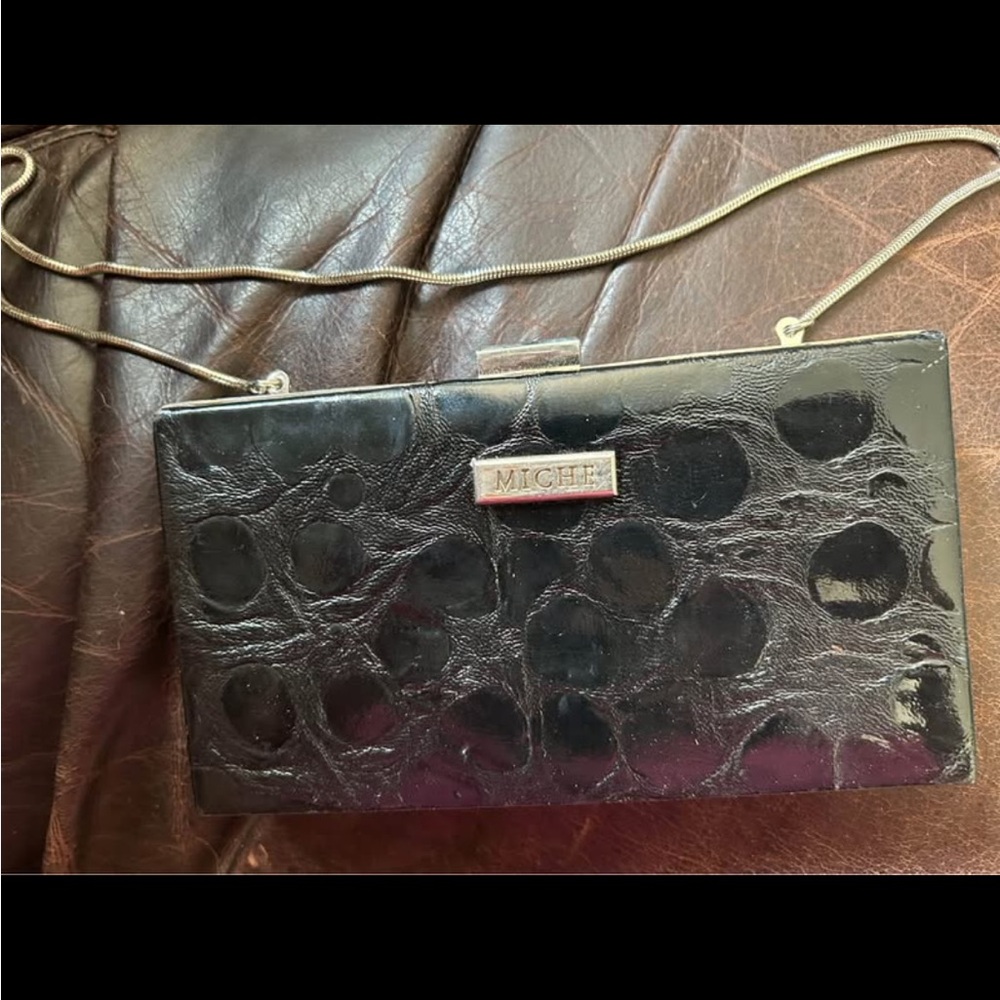 Miche Black Clutch with Circular Pattern
